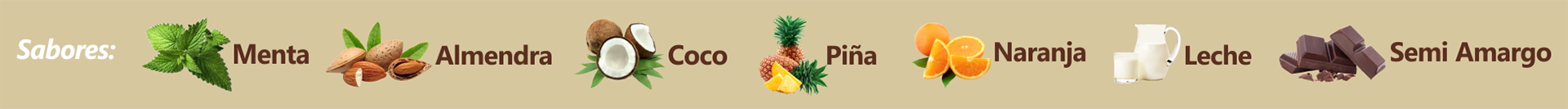 Sabores en dulces promocionales